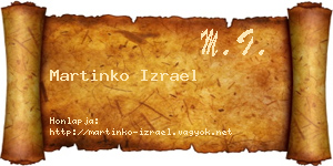 Martinko Izrael névjegykártya